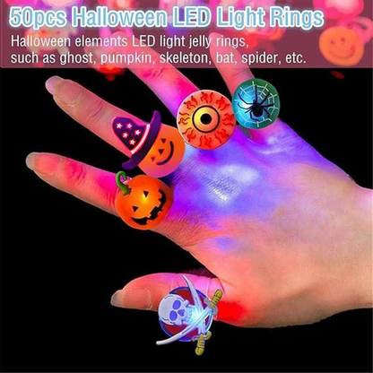 🎁Hot Sale Promotion 49% OFF🔥 Halloween 50Pcs LED glowing ring