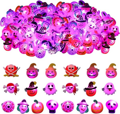 🎁Hot Sale Promotion 49% OFF🔥 Halloween 50Pcs LED glowing ring