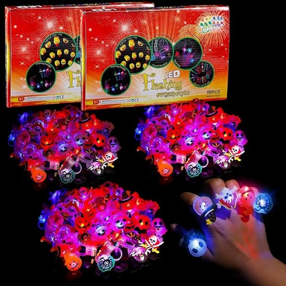 🎁Hot Sale Promotion 49% OFF🔥 Halloween 50Pcs LED glowing ring